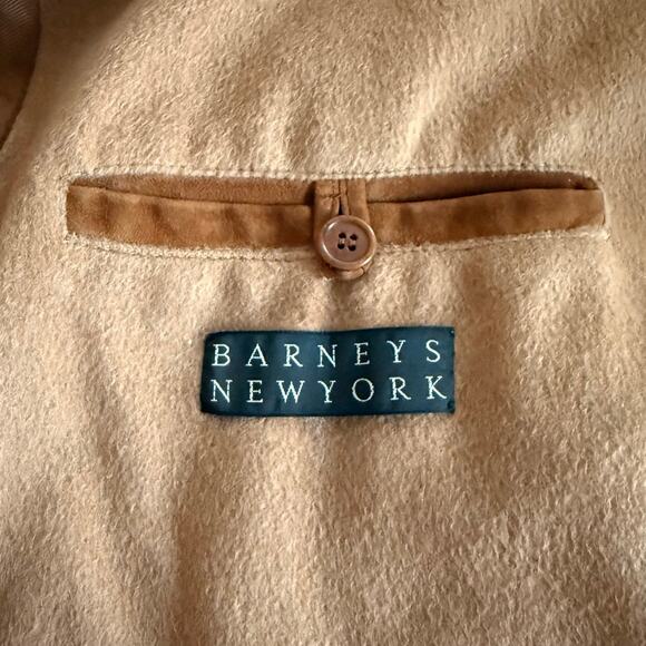 Vintage Suede Chore Jacket Camel Hair Liner Barneys NY Brown Italy Men’s Large - Picture 2 of 12